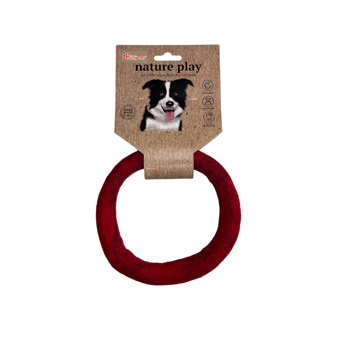 New Zealand Natural Wool Fuzzy Ring Dog Toy