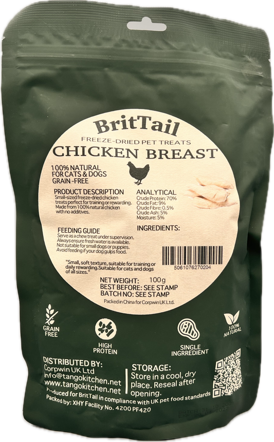 BritTail Freeze-Dried Chicken Breast product photo