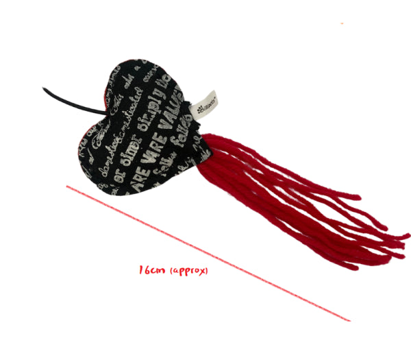 50cm Black/Red Plastic Cat Dangler
