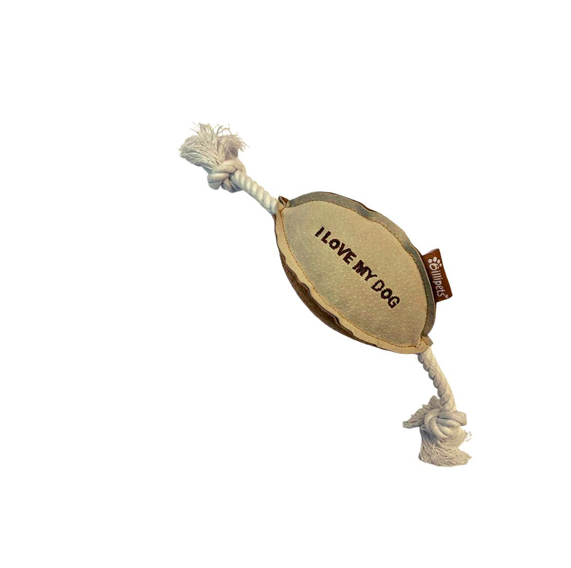 Leather Rugby with Ropes Dog Tug Toy