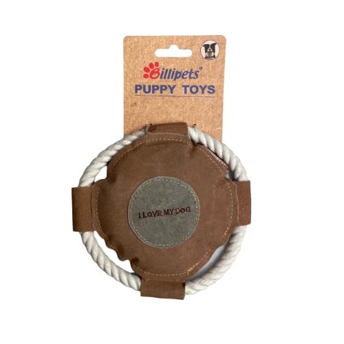 Leather Frisbee Dog Tug Toy