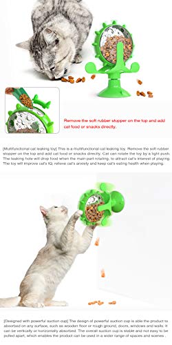 Money Ferris Wheel Food Dispensing Pet Toy for Cat / Dog, Interactive Cat Toy, Windmill Turntable Teasing Dispenser Dog Toys with Suction Cup Puppy Slow Feeder Toy