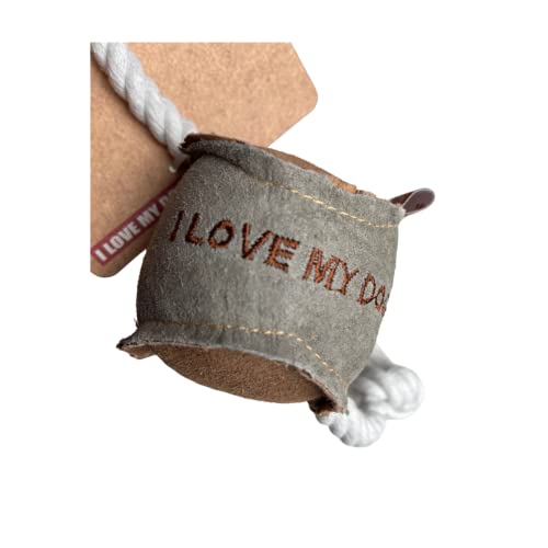 Leather Baseball with ropes Dog Tug Toy