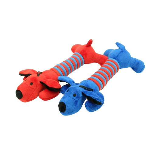 Billipets 30cm Long Bellies Durable Squeaky Dog Toy with Tough Rope