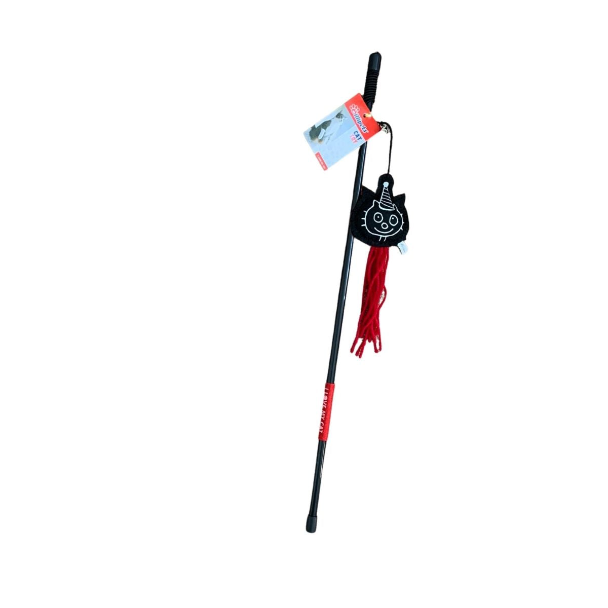 Billipets 50cm Black/Red Plastic Cat Dangler