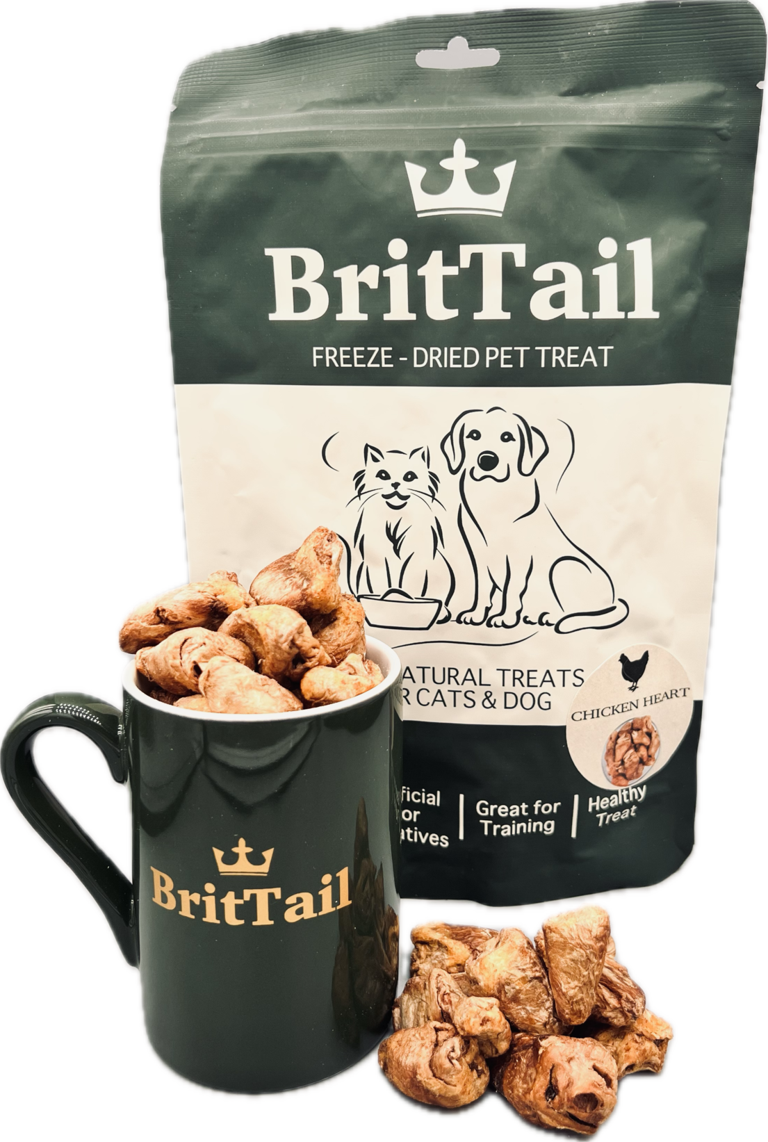 BritTail Freeze-Dried Chicken Hearts product photo 5