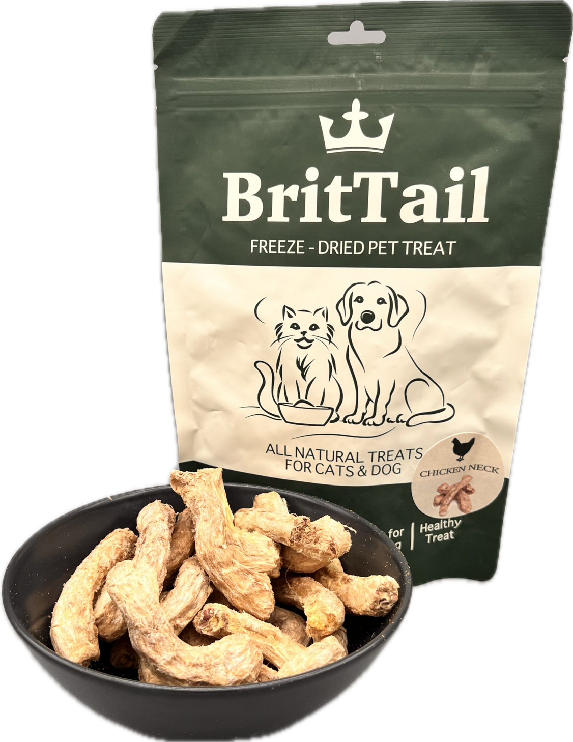 BritTail Freeze-Dried Chicken Necks product photo 1
