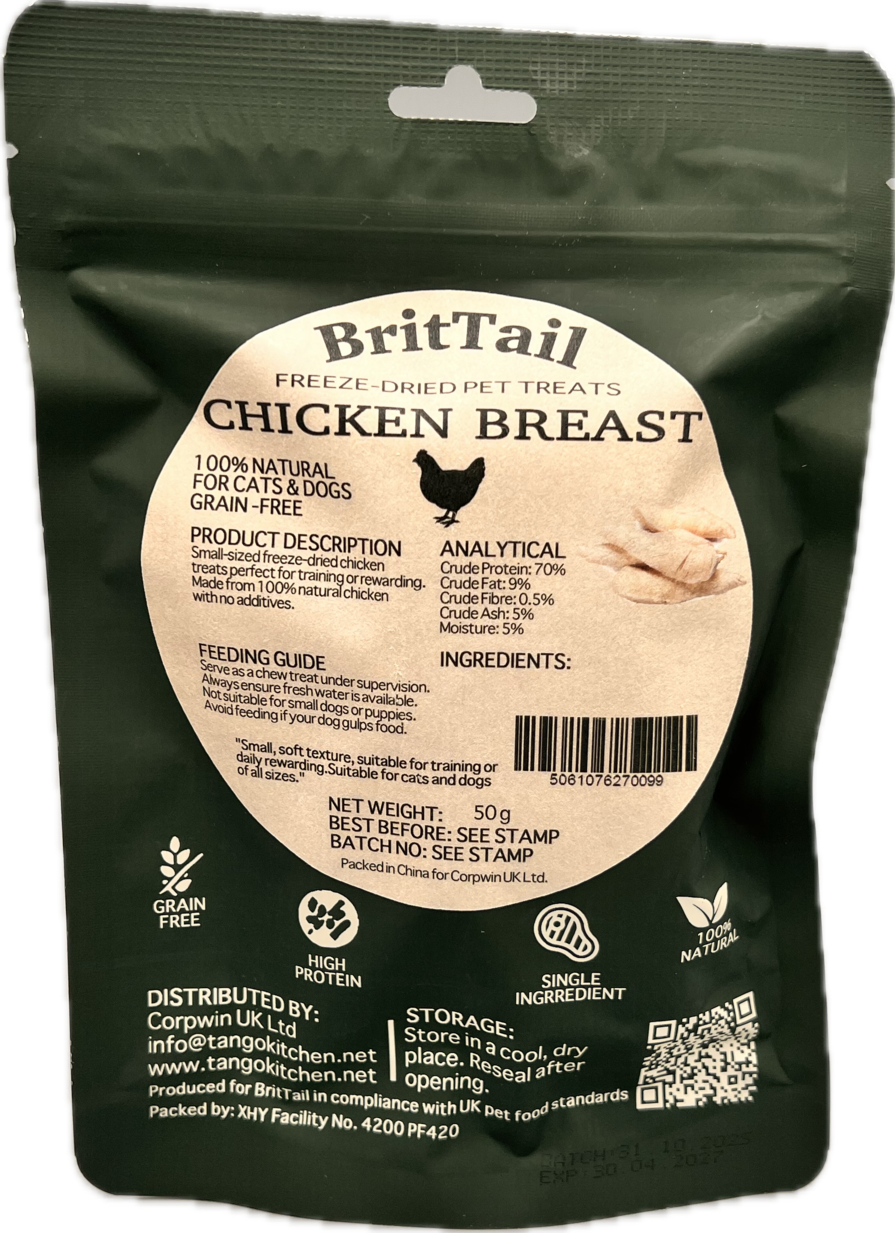 BritTail Freeze-Dried Chicken Breast product photo