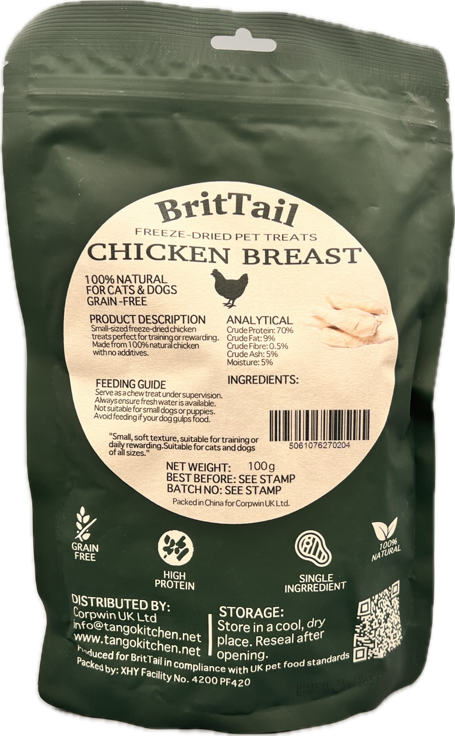 BritTail Freeze-Dried Chicken Breast product photo