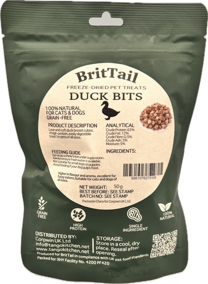 BritTail Freeze-Dried Duck Bits product image 2