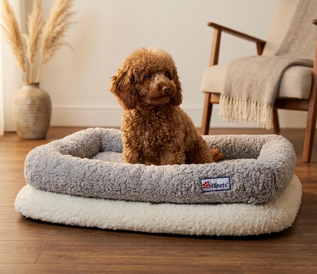 Premium Fluffy Fleece Calming Pet Bed – Anti-Anxiety & Thermal Insulated