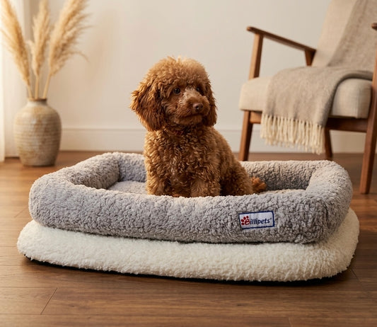 Premium Fluffy Fleece Calming Pet Bed – Anti-Anxiety & Thermal Insulated