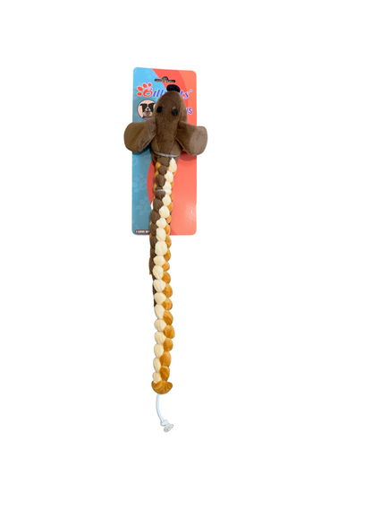 42cm 3 tone color Hand Weave body soft plush squeaky dog toy 