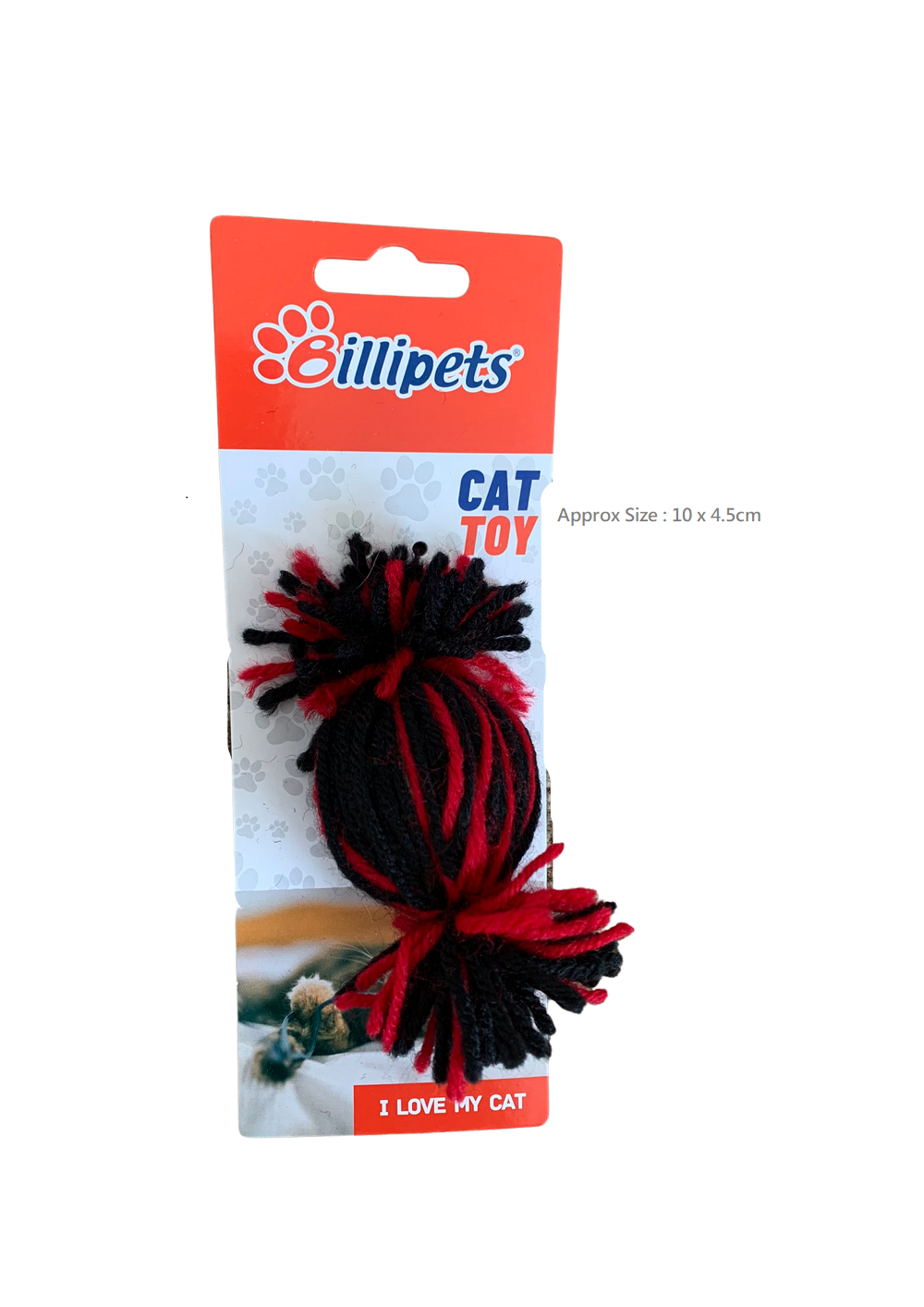 I Love My Cat Black/Red Wool Cat Bell Toy