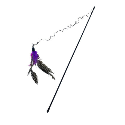 Cat Toy 50cm Thin Cat Teaser with Natural Feather