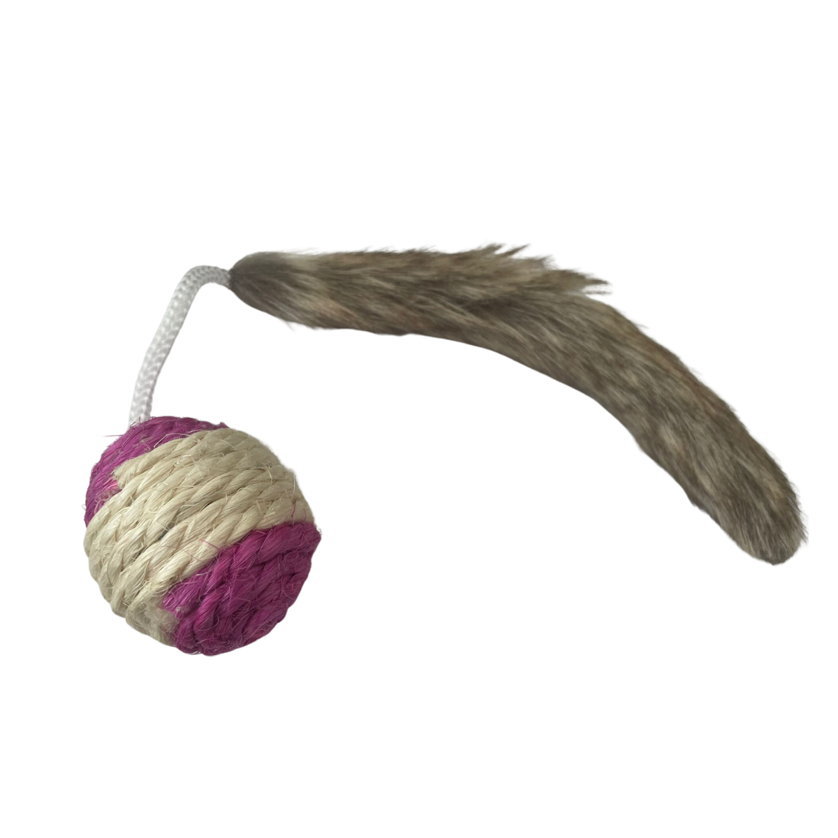 5cm Sisal Ball with 18cm Long Furry Tail