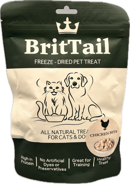 BritTail Freeze-Dried Chicken Bits 50g front