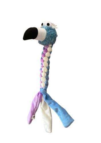 Dog toy, 40cm 3 Tone color Hand Weave Body Dog Toy with 1 Squeaker in the Head and 3 Squeakers