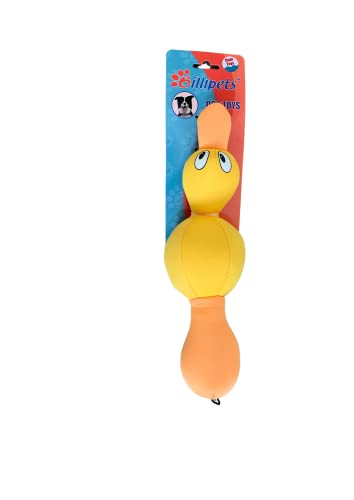 Billipets Floating Dog Toys Duck. Durable and Tough Colorful Neoprene Dog Toy. Ideal for Water War, Interactive Game of Tug and Fetch, Size: 30cm