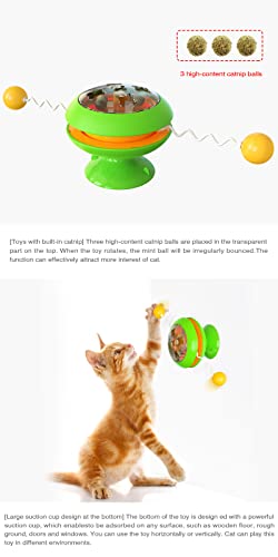 Billipets Turntable Scratch Cat Toy, Interactive Cat Toy, Cat Training 3 Catnip Balls Toy with Suction Cup Base