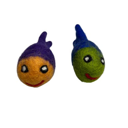 9cm Wool Smiling Fish Cat Toys