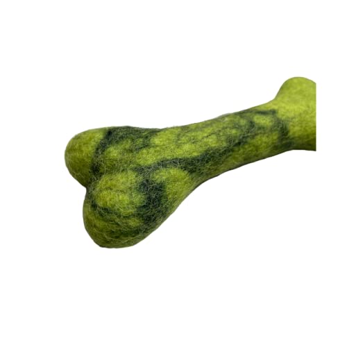 Billipets New Zealand Natural Wool Fuzzy Bone Dog Toy