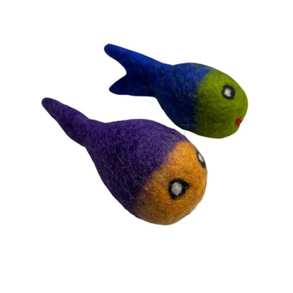 9cm Wool Smiling Fish Cat Toys