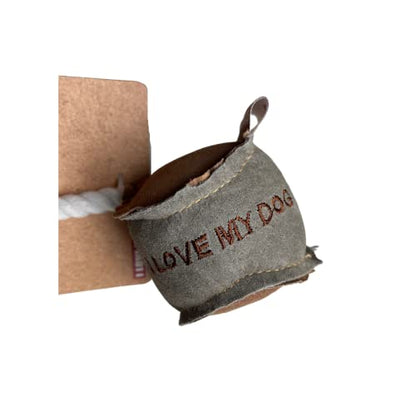 Leather Baseball with ropes Dog Tug Toy