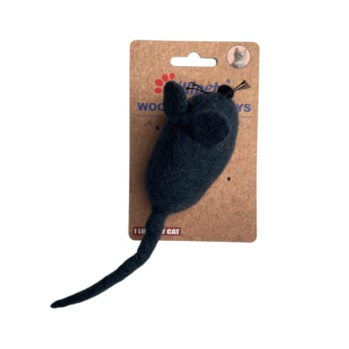 Billipets 8cm Wool Fat Mouse with pointed nose Cat Toy