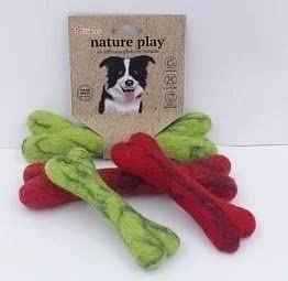 Billipets New Zealand Natural Wool Fuzzy Bone Dog Toy