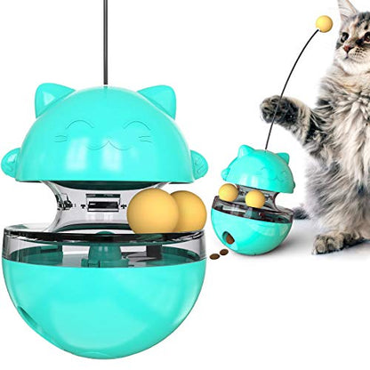 Cat Tumbler Treat Ball, Cat Tumbler Toy Cat Slow Feeder Ball Tumbler Shaped Detachable Wand Cat Toy Ball Cat Food Treat