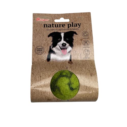 Billipets New Zealand Natural Wool Fuzzy Ball Dog Toy 6.3 cm
