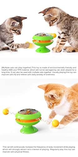 Billipets Turntable Scratch Cat Toy, Interactive Cat Toy, Cat Training 3 Catnip Balls Toy with Suction Cup Base