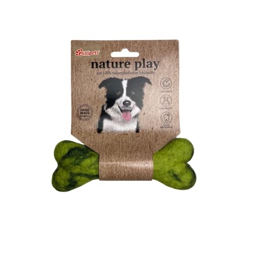 Billipets New Zealand Natural Wool Fuzzy Bone Dog Toy