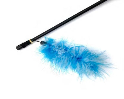 Natural Feather Cat Teaser Wand Bundle. Colorful and Interactive Cat Toys for Cats/Kitten (3pcs set)