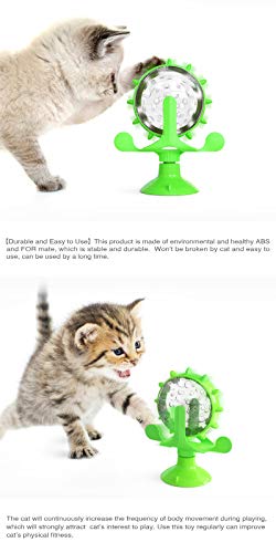 Billipets Money Ferris Wheel Food Dispensing Pet Toy for Cat / Dog, Interactive Cat Toy, Windmill Turntable Teasing Dispenser Dog Toys with Suction Cup Puppy Slow Feeder Toy