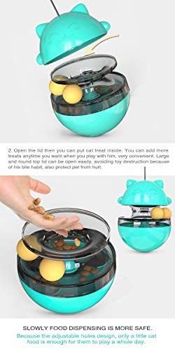 Cat Tumbler Treat Ball, Cat Tumbler Toy Cat Slow Feeder Ball Tumbler Shaped Detachable Wand Cat Toy Ball Cat Food Treat