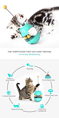 Cat Tumbler Treat Ball, Cat Tumbler Toy Cat Slow Feeder Ball Tumbler Shaped Detachable Wand Cat Toy Ball Cat Food Treat