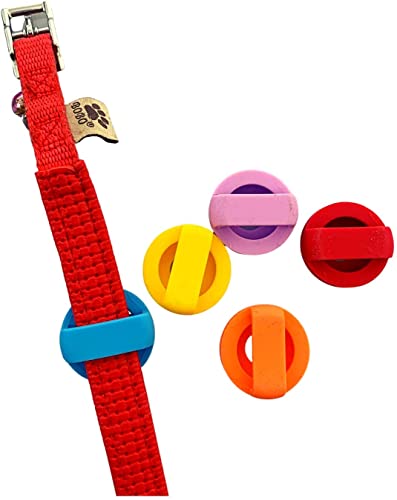 2 Pack Airtag Dog Collar Silicone Protective Case for Apple Air Tag, Cat Dog Collar Holder for Air tags, Dog Collar Cat Loop Holder Pet Anti-Lost Accessorries (Yellow / Blue)