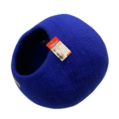 Premium Wool Cat Bed Cave - Handmade 100% New Zealand Wool Bed for Cats and Kittens