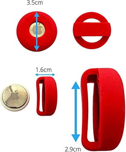2 Pack Airtag Dog Collar Silicone Protective Case for Apple Air Tag, Cat Dog Collar Holder for Air tags, Dog Collar Cat Loop Holder Pet Anti-Lost Accessorrie